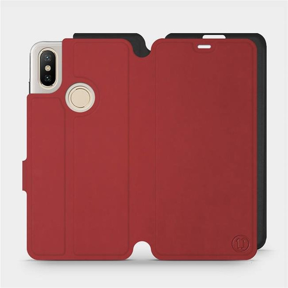 Phone Case Xiaomi Mi A2 - Design Dark Red with Black