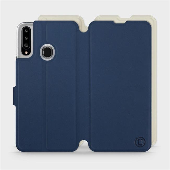 Hülle für Samsung Galaxy A20S - Farbe Marineblau mit Platin