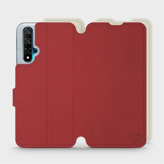 Phone Case Huawei Nova 5T - Design Dark Red with Platinum