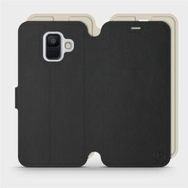 Etui Soft Touch do Samsung Galaxy A6 2018 - wzór Satynowa czerń z platyną