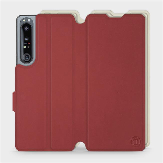 Phone Case Sony Xperia 1 IV - Design Dark Red with Platinum