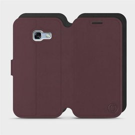 Etui Soft Touch do Samsung Galaxy A3 2017 - wzór Matowy burgund z czernią