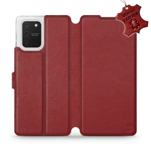 Phone Case Samsung Galaxy S10 Lite - Design Dark Red Leather