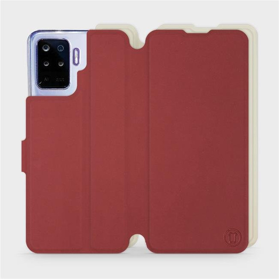 Phone Case OPPO Reno 5 Lite - Design Dark Red with Platinum