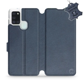 Phone Case Samsung Galaxy A21S - Design Blue Leather
