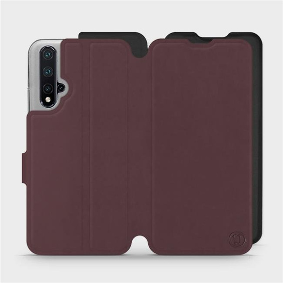 Hülle für Huawei Honor 20 - Farbe Burgund mit Schwarz