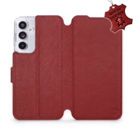 Phone Case Samsung Galaxy A55 5G - Design Dark Red Leather