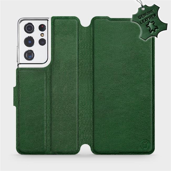 Phone Case Samsung Galaxy S21 Ultra - Design Green Leather