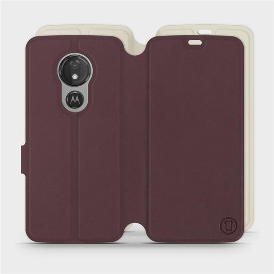 Phone Case Motorola Moto G7 Power - Design Burgundy with Platinum