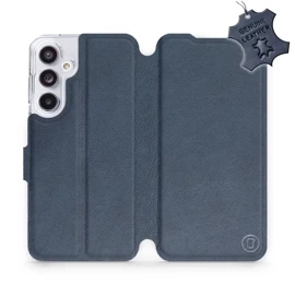 Etui ze skóry naturalnej do Samsung Galaxy A55 5G - wzór Blue Leather