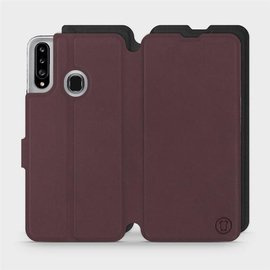 Phone Case Samsung Galaxy A20S - Design Burgundy with Black
