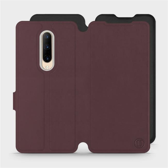 Hülle für OnePlus 7 Pro - Farbe Burgund mit Schwarz