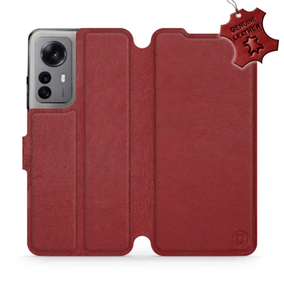Phone Case Xiaomi 12X - Design Dark Red Leather