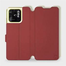 Phone Case Xiaomi POCO C40 - Design Dark Red with Platinum