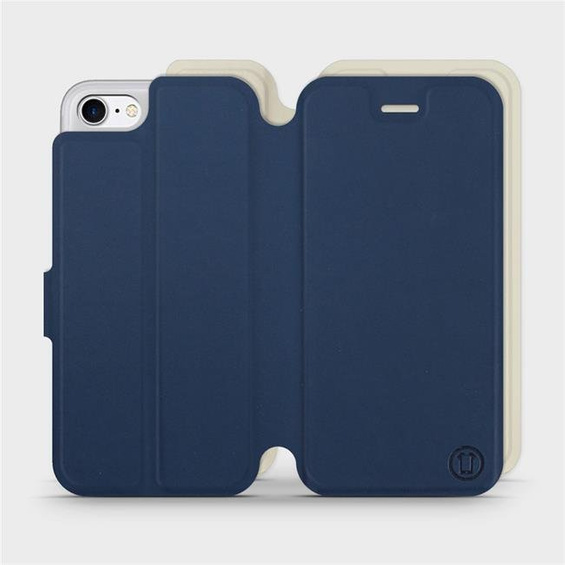 Etui Soft Touch do Apple iPhone 8 - wzór Głęboki granat z platyną