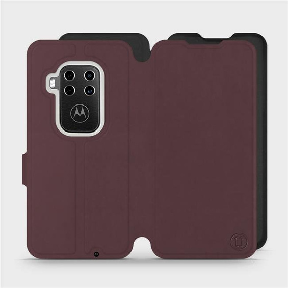 Etui Soft Touch do Motorola One Zoom - wzór Matowy burgund z czernią