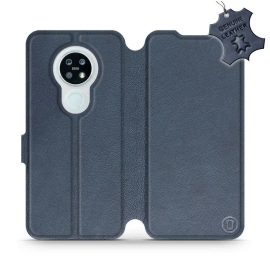 Etui ze skóry naturalnej do Nokia 6.2 - wzór Blue Leather