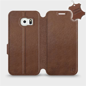 Phone Case Samsung Galaxy S6 Edge - Design Brown Leather