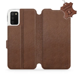 Phone Case Samsung Galaxy A03S - Design Brown Leather