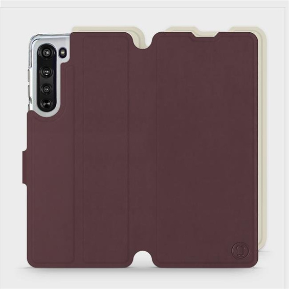 Etui Soft Touch do Motorola Edge - wzór Matowy burgund z platyną