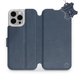 Phone Case Apple iPhone 16 Pro Max - Design Blue Leather