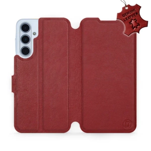 Phone Case Samsung Galaxy M35 5G - Design Dark Red Leather