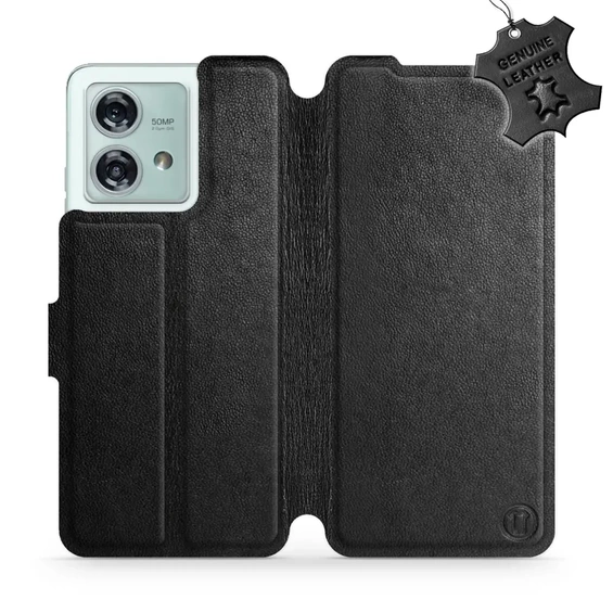 Phone Case Motorola Edge 40 Neo - Design Black Leather