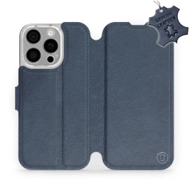 Phone Case Apple iPhone 16 Pro - Design Blue Leather