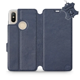 Phone Case Xiaomi Mi A2 - Design Blue Leather