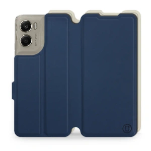 Etui Soft Touch do Motorola Moto G06 Power - wzór Głęboki granat z platyną