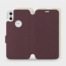 Etui Soft Touch do Motorola One - wzór Matowy burgund z platyną