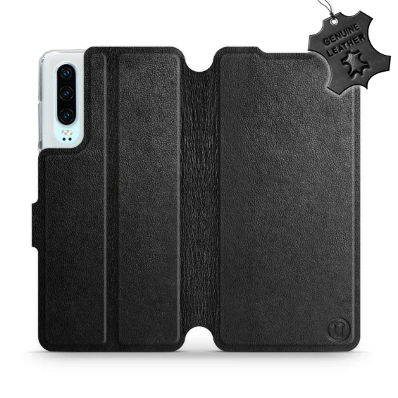 Phone Case Huawei P30 - Design Black Leather