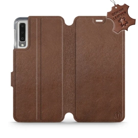 Phone Case Samsung Galaxy A7 2018 - Design Brown Leather