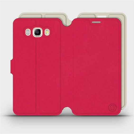 Etui Soft Touch do Samsung Galaxy J7 2016 - wzór Żywa czerwień z platyną