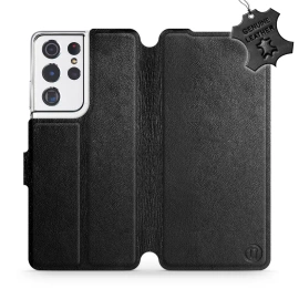 Phone Case Samsung Galaxy S21 Ultra - Design Black Leather