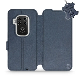 Phone Case Motorola One Zoom - Design Blue Leather