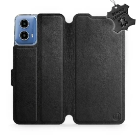Phone Case Motorola Moto G34 5G - Design Black Leather