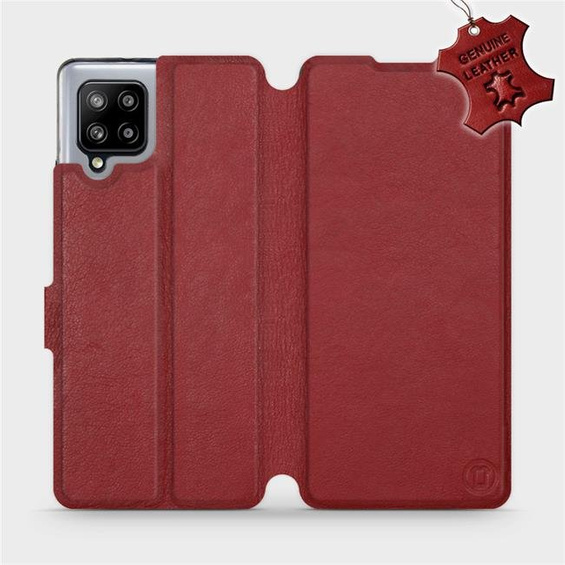 Phone Case Samsung Galaxy A42 - Design Dark Red Leather