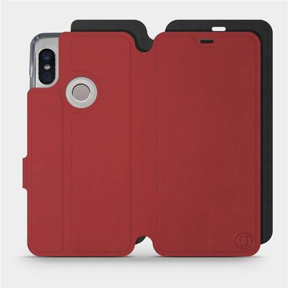 Hülle für Xiaomi Redmi Note 5 - Farbe Dunkelrot mit Schwarz