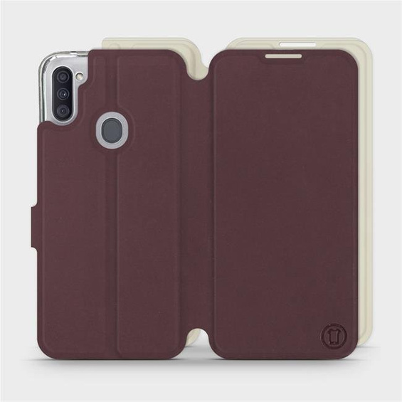 Phone Case Samsung Galaxy M11 - Design Burgundy with Platinum