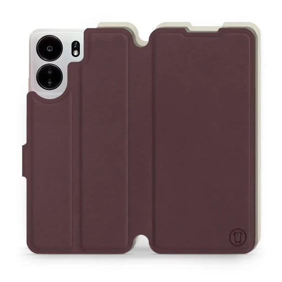Phone Case Xiaomi POCO C65 - Design Burgundy with Platinum