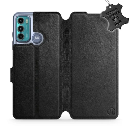 Phone Case Motorola Moto G60 - Design Black Leather