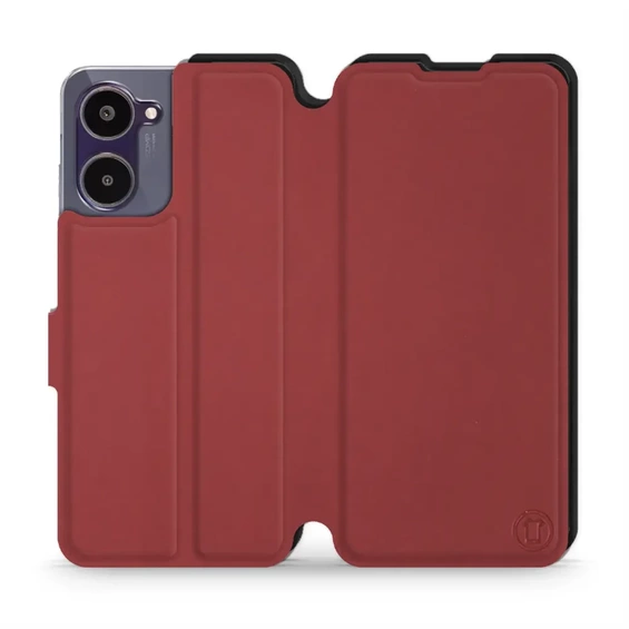 Hülle für Realme 10 - Farbe Dunkelrot mit Schwarz