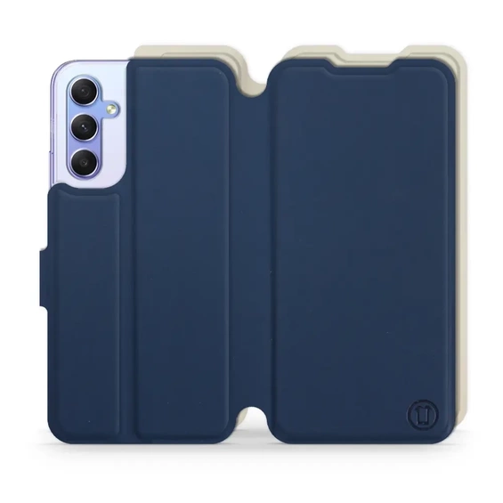 Phone Case Samsung Galaxy A34 5G - Design Navy with Platinum