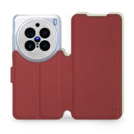 Phone Case Vivo X200 Pro 5G - Design Dark Red with Platinum