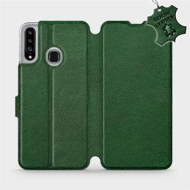 Phone Case Samsung Galaxy A20S - Design Green Leather
