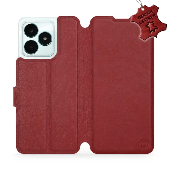 Phone Case Realme C51 - Design Dark Red Leather
