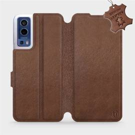 Etui ze skóry naturalnej do Vivo Y52 5G - wzór Brown Leather