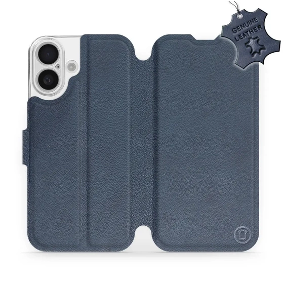 Phone Case Apple iPhone 16 - Design Blue Leather