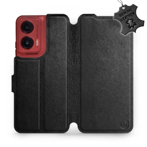 Phone Case Motorola Moto G35 5G - Design Black Leather